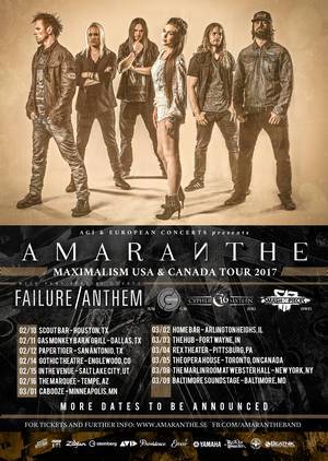 Amaranthe announce 2017 North American Tour