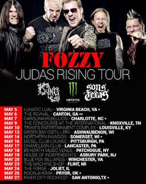 Fozzy Announces U.S. Tour Dates