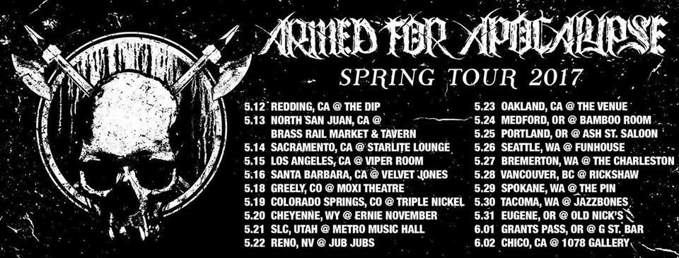 Armed For Apocalypse Announces Spring Tour Dates