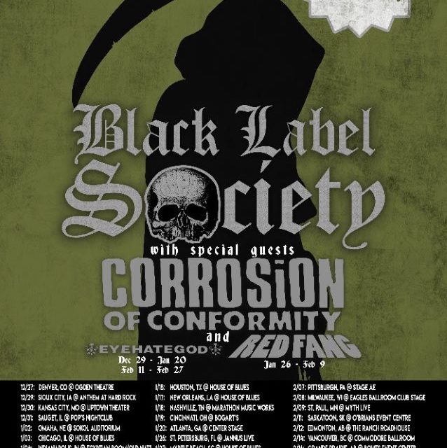 Black Label Society Announce Tour With Corrosion of Conformity, EyeHateGod, and Red Fang