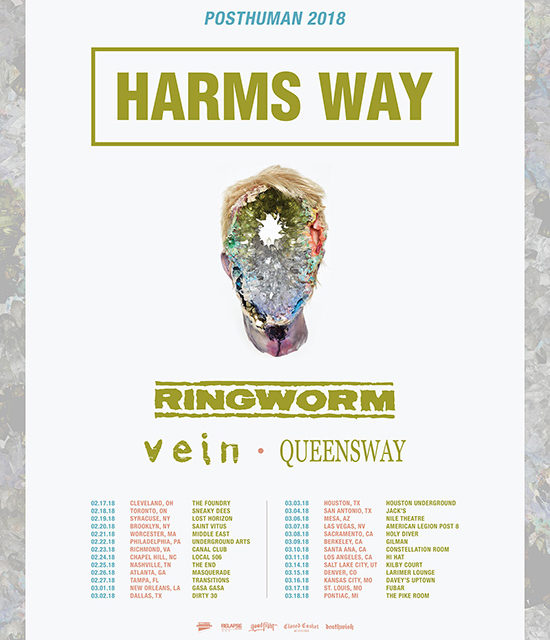 Harm’s Way announced a 2018 tour w/ Ringworm, Vein, and Queensway