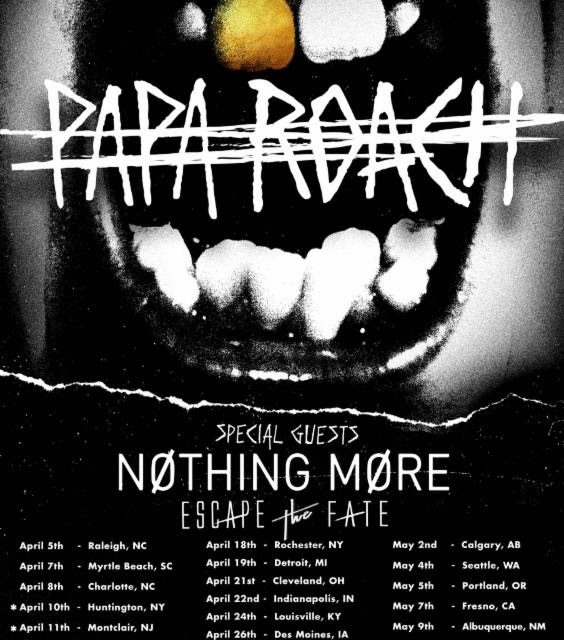 Papa Roach announced a 2018 tour w/ Nothing More, and Escape the Fate