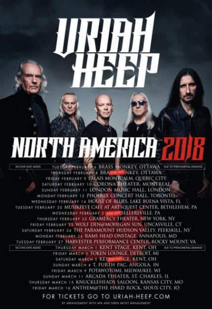 Uriah Heep announced a 2018 tour