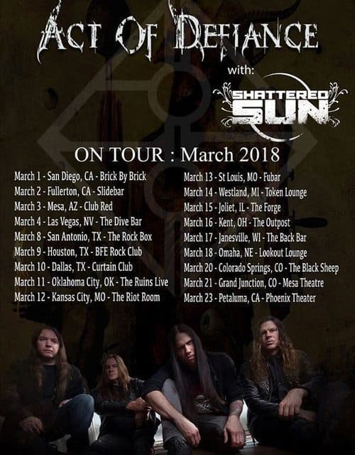 Act of Defiance announced a tour w/ Shattered Sun