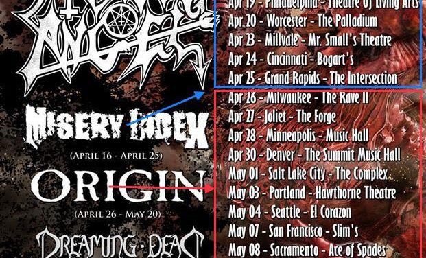 Morbid Angel announced a tour w/ Misery Index, Origin, Dreaming Dead, and Hate Storm Annihilation