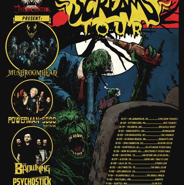 The Summer of Screams tour dates feat. Mushroomhead, Powerman 5000, The Browning, Psychostick, Kissing Candice, Unsaid Fate, Voodoo Terror Tribe, and Earth Caller